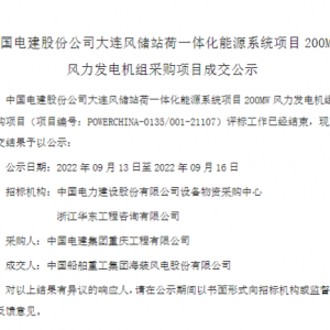 中国海装中标200MW风电项目！